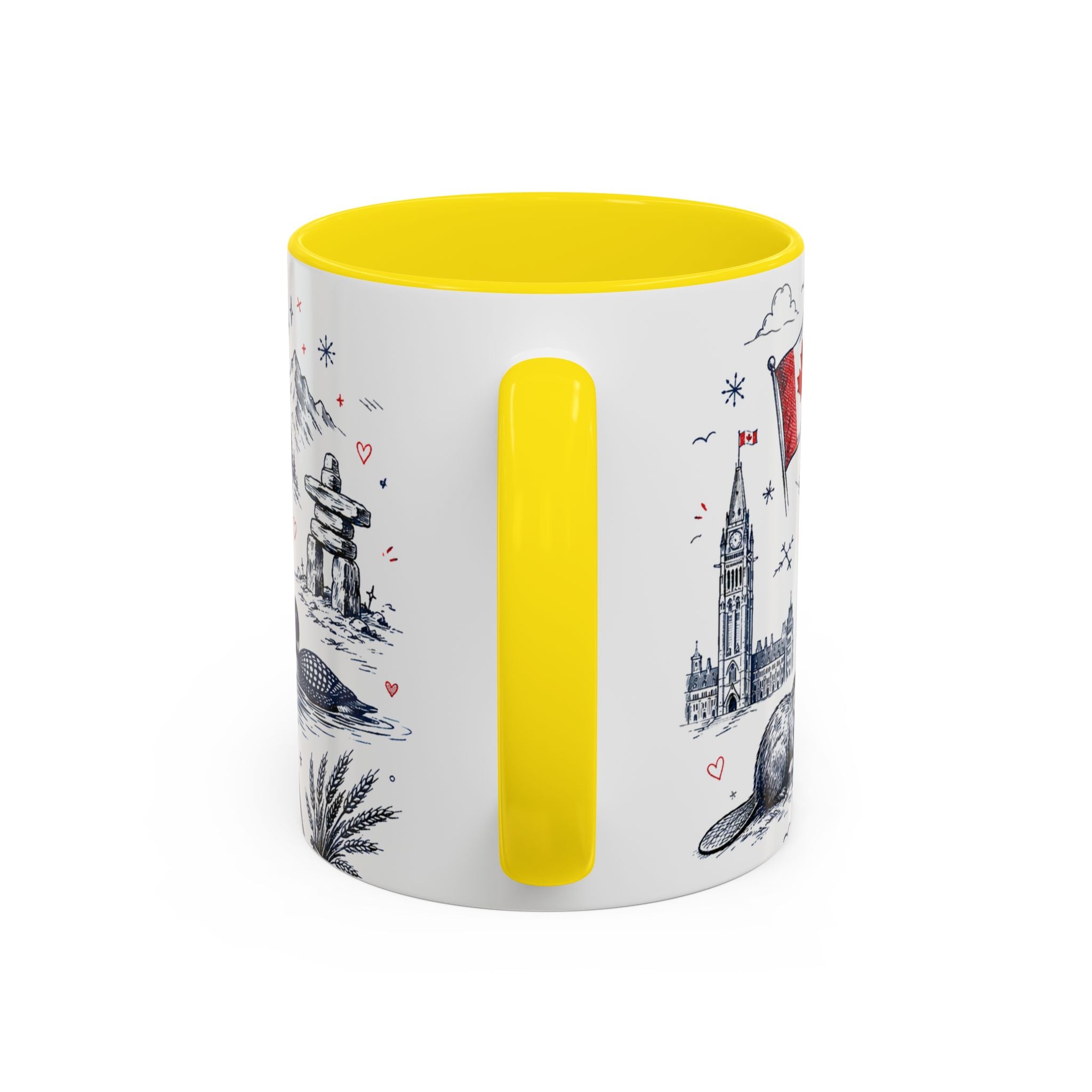 O Canada True North Coffee Mug | Canadian Pride Gift | Accent Color Ceramic 11oz 15oz