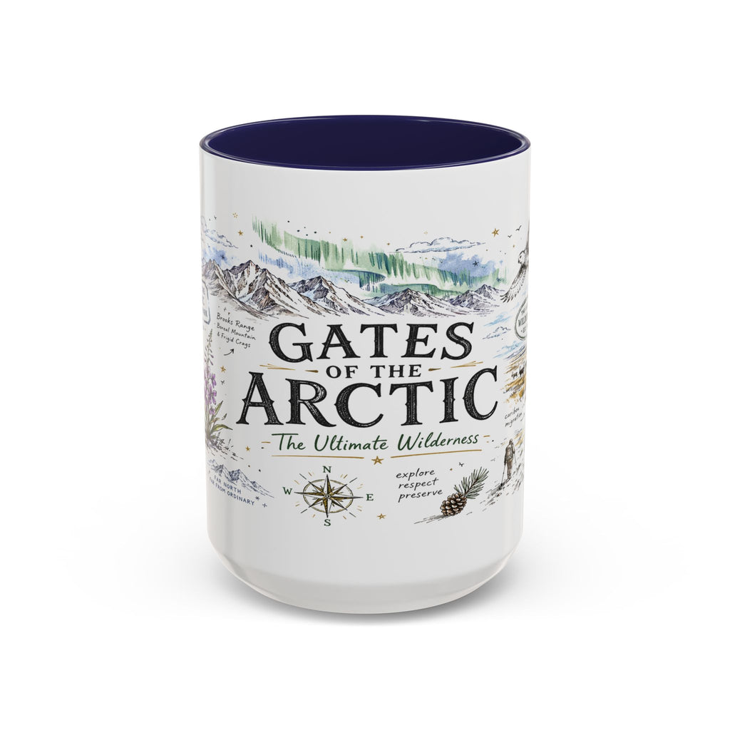Gates of the Arctic National Park Coffee Mug | Alaska Arctic Wilderness Gift | Accent Color Ceramic 11oz 15oz