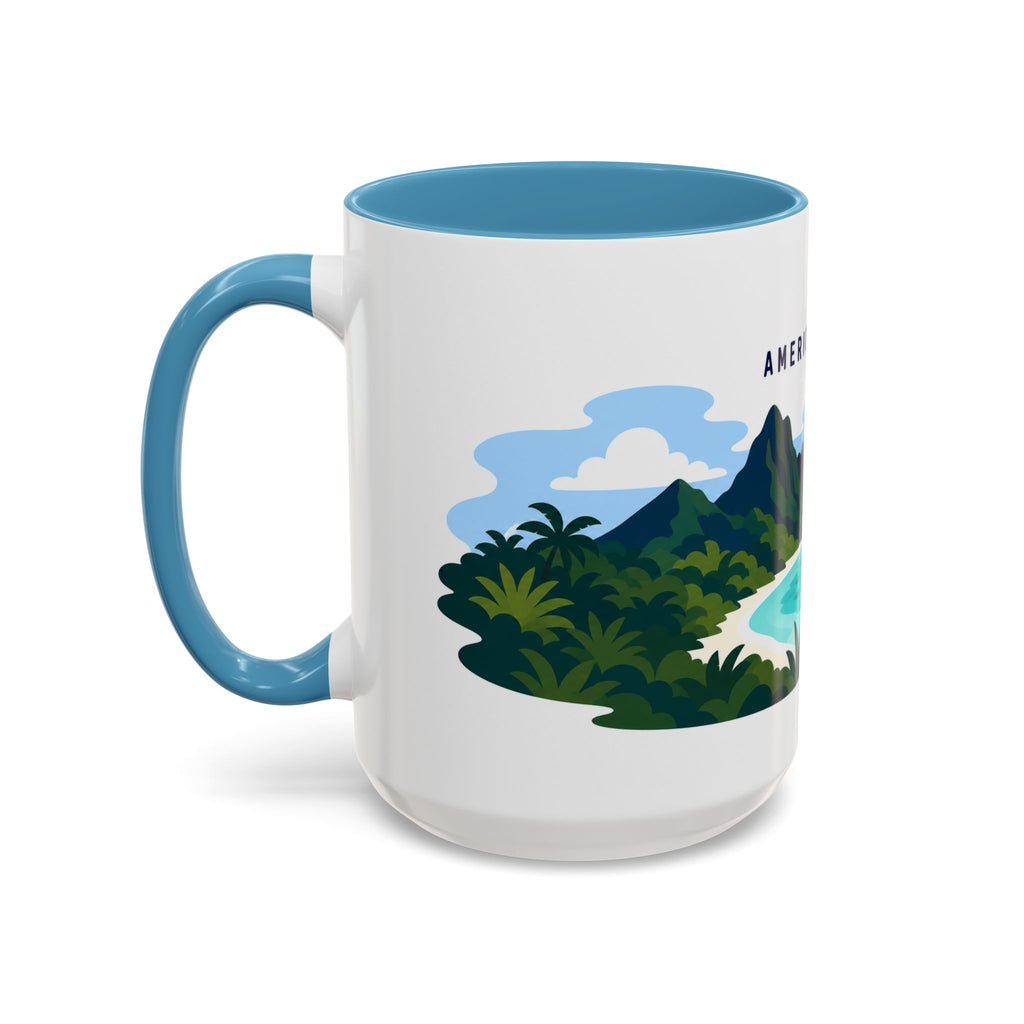 National Park of American Samoa Coffee Mug | Solid Color Block Park Souvenir | 11oz 15oz Accent Mug