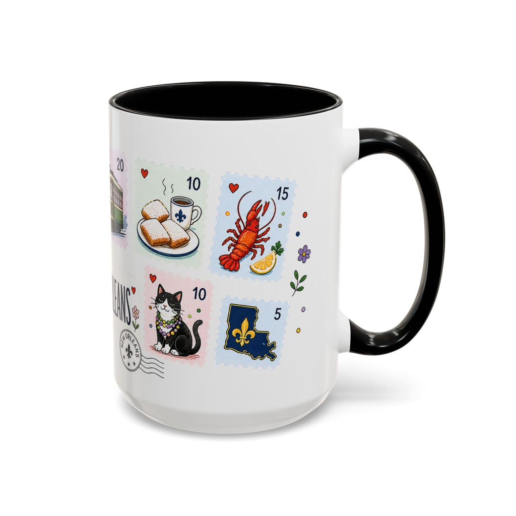New Orleans Coffee Mug | Postage Stamp Collage Mug | Travel Souvenir Accent Cup 11oz 15oz
