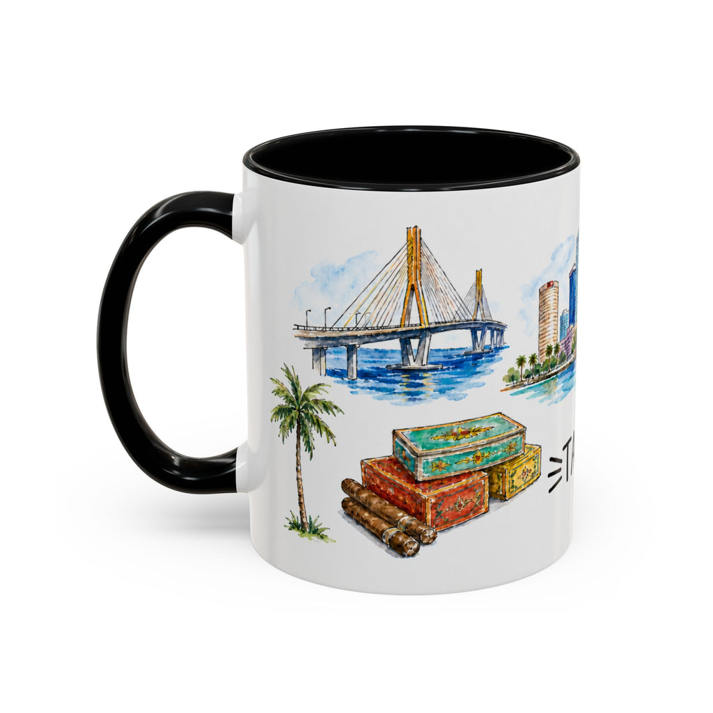 Tampa Illustrated Travel Mug | City Souvenir Accent Coffee Mug | 11oz 15oz Ceramic Cup