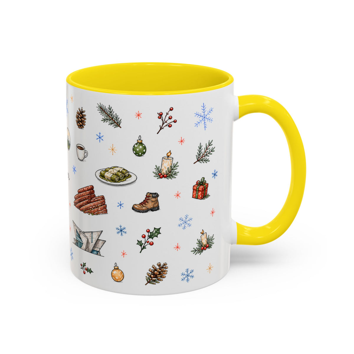 Denver Christmas Mug | Watercolor City Souvenir, Holiday Travel Gift (11oz/15oz)