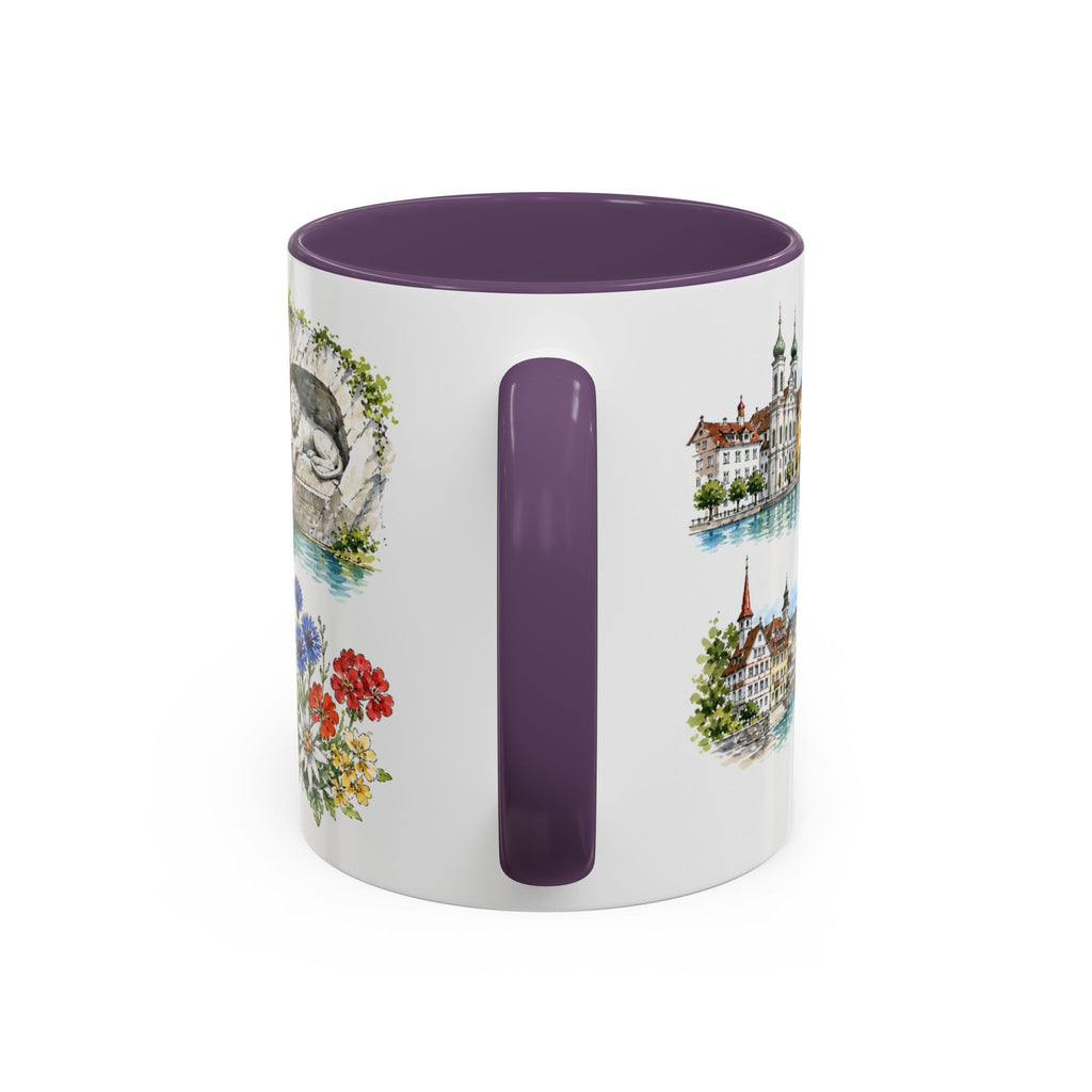 Lucerne Illustrated Travel Mug | City Souvenir Accent Coffee Mug | 11oz 15oz Ceramic Cup