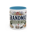 Grandma's Garden Of Love Coffee Mug | Gift From Grandkids | Accent Color Ceramic 11oz 15oz