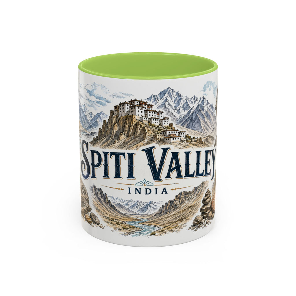 Spiti Valley Mug, India Travel Souvenir, Bucket List Gift, Accent Ceramic Coffee Mug 11oz 15oz