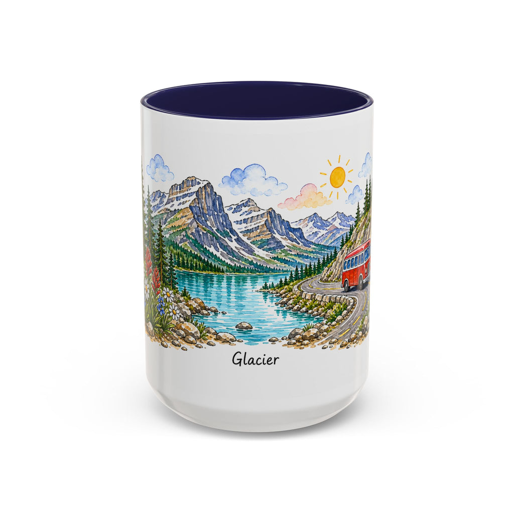 Glacier National Park Mug | US Travel Souvenir Accent Coffee Mug | 11oz 15oz Ceramic Cup