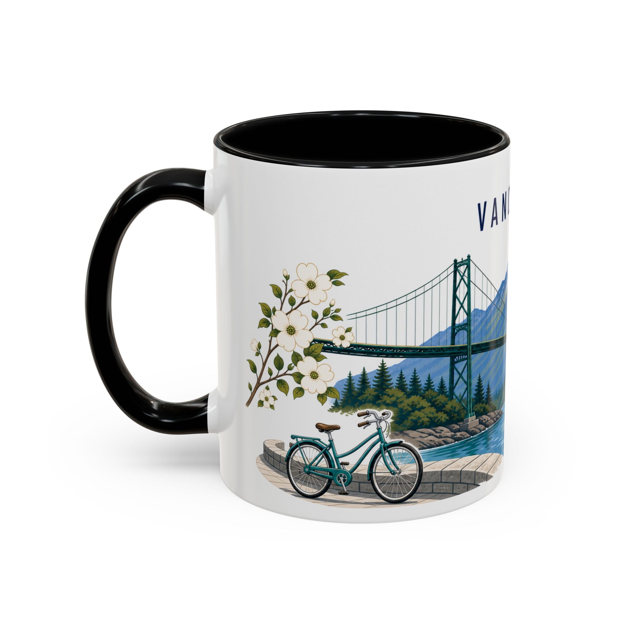 Vancouver Coffee Mug | Canada Travel Souvenir | Porcelain Decal City Gift | 11oz 15oz Accent Mug