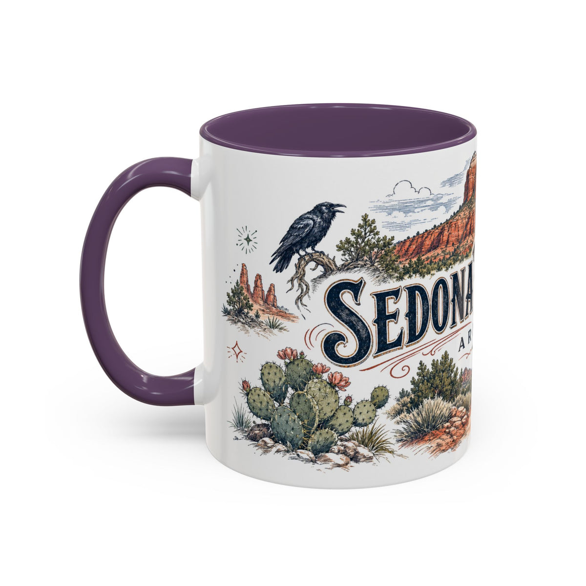 Sedona Red Rocks Mug, Arizona Travel Souvenir, Bucket List Gift, Accent Ceramic Coffee Mug 11oz 15oz