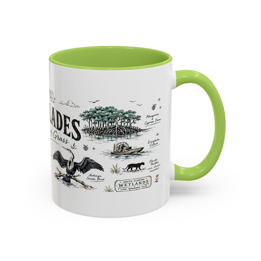 Everglades National Park Coffee Mug | Florida Wetlands Wildlife Kayak Gift | Accent Color Ceramic 11oz 15oz