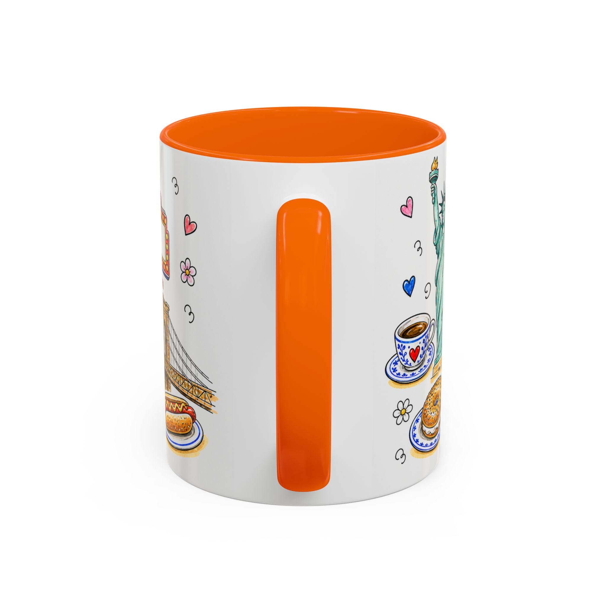 New York City Illustrated Travel Mug | City Souvenir Accent Coffee Mug | 11oz 15oz Ceramic Cup