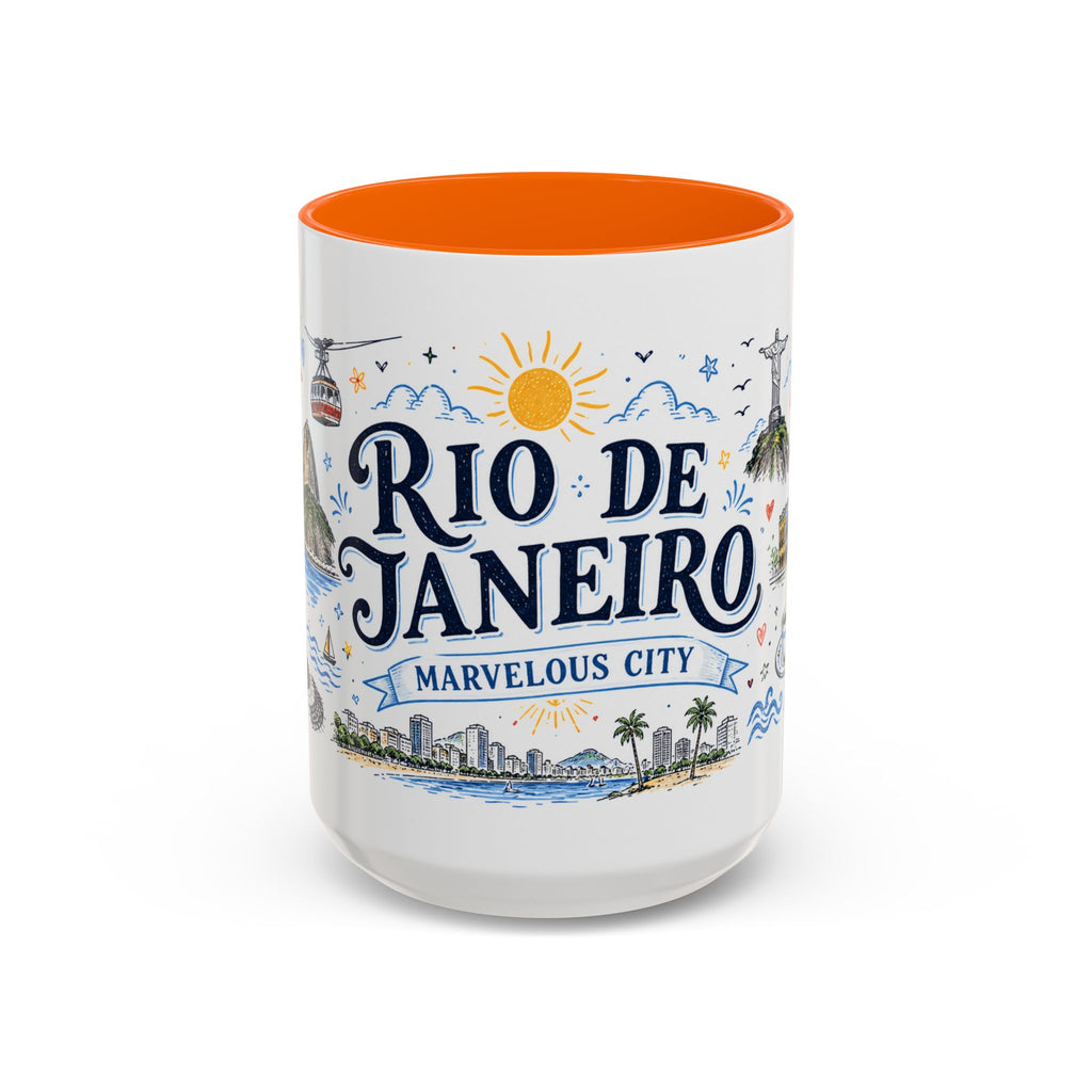 Rio de Janeiro Coffee Mug | Brazil Souvenir Travel Gift | Accent Color Ceramic 11oz 15oz