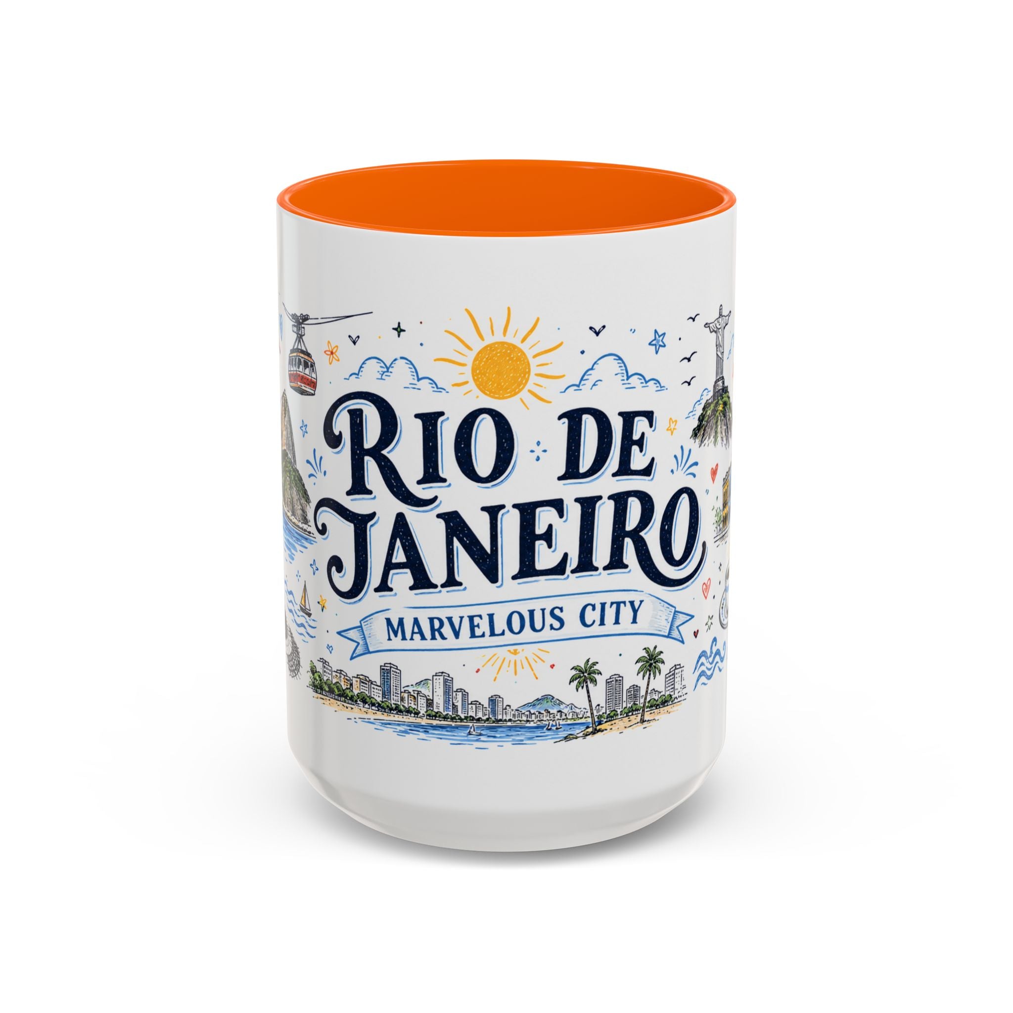 Rio de Janeiro Coffee Mug | Brazil Souvenir Travel Gift | Accent Color Ceramic 11oz 15oz