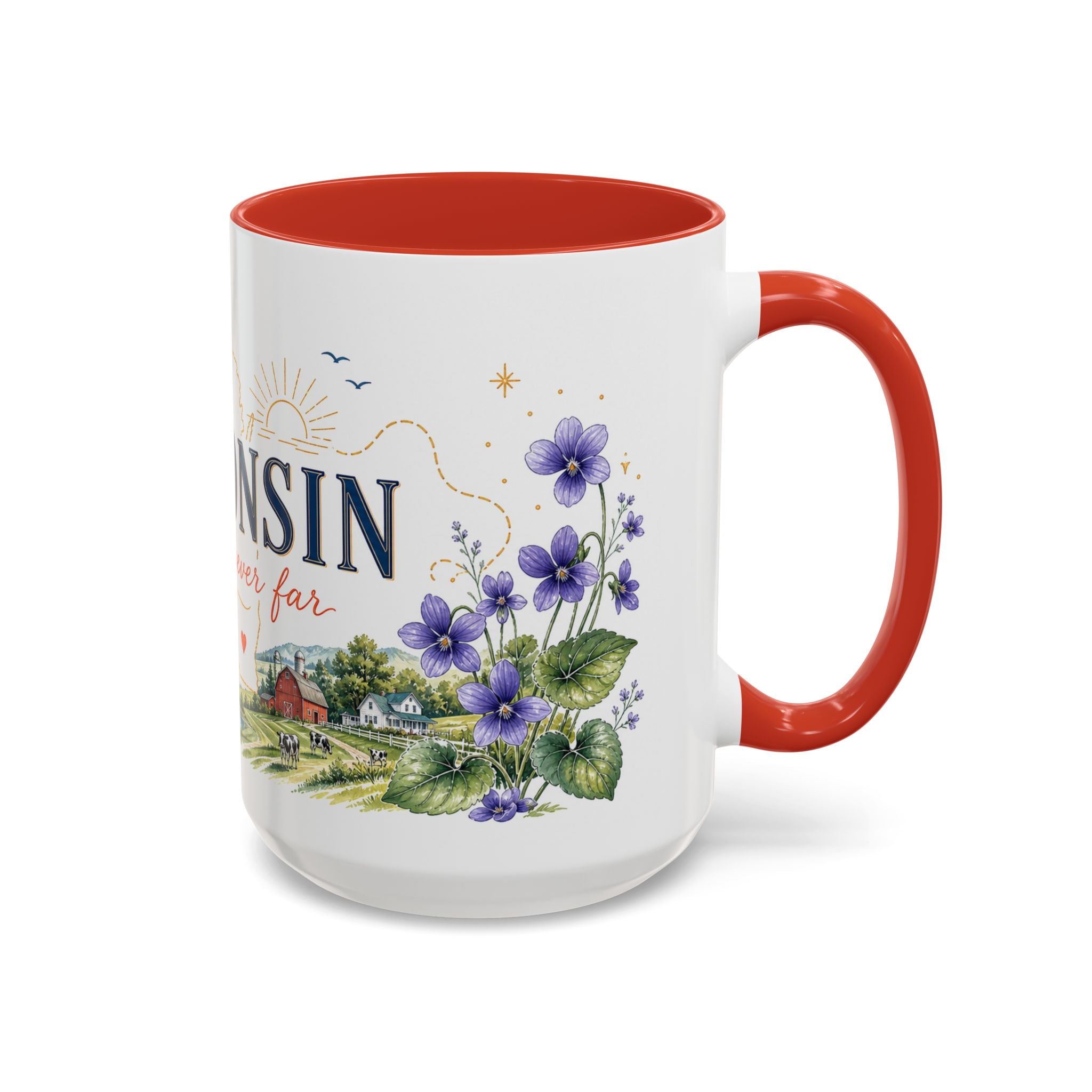Wisconsin Home State Mug | Moving Away Gift | Long Distance Friendship Coffee Cup | 11oz 15oz Accent Mug