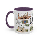 Lahore Coffee Mug | Pakistan Souvenir Travel Gift | Accent Color Ceramic 11oz 15oz