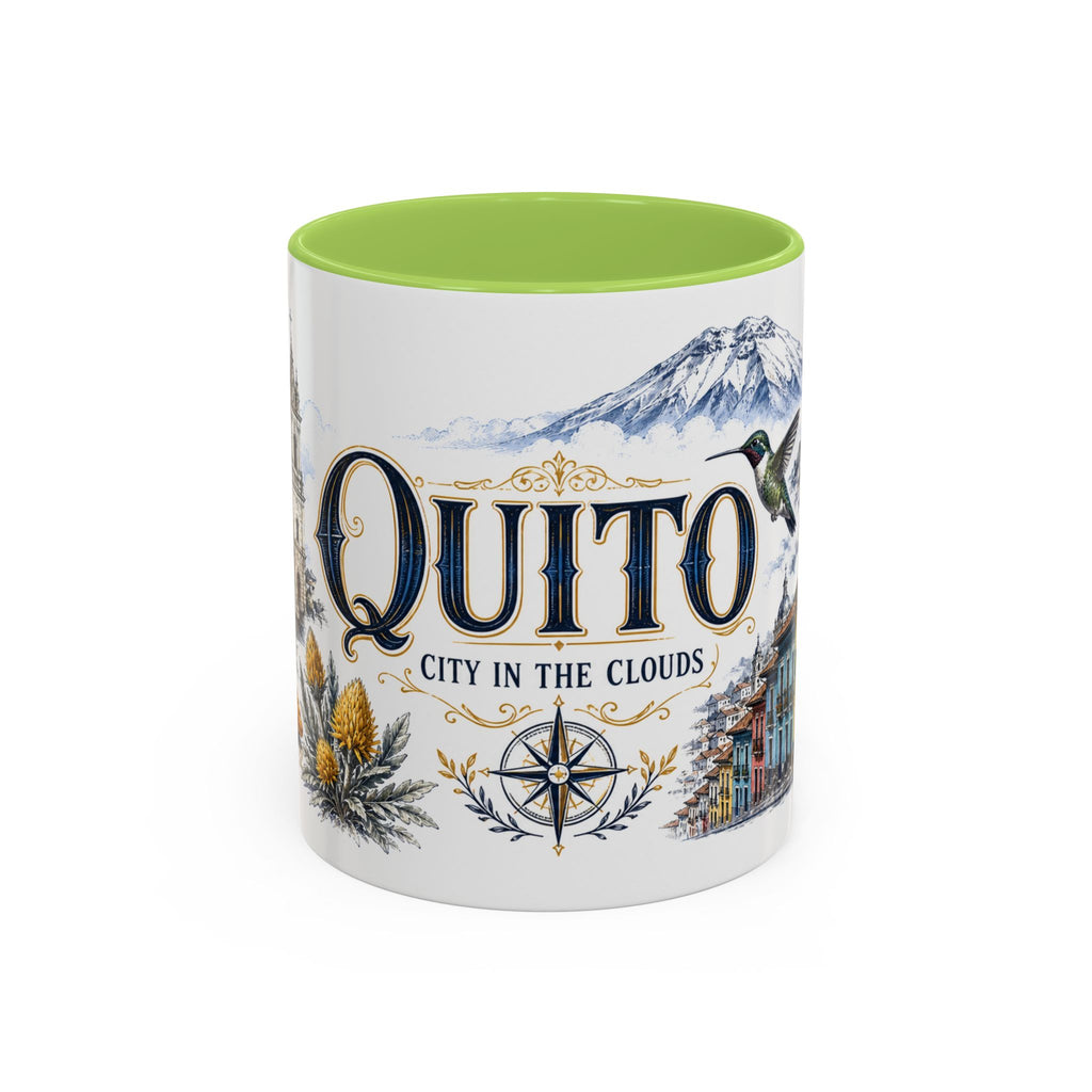 Quito Coffee Mug | Ecuador Travel Souvenir | Vintage Illustrated City Gift | 11 oz 15 oz Accent Mug