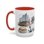 Hamburg Coffee Mug | Germany Travel Souvenir | Vintage Illustrated City Gift | 11 oz 15 oz Accent Mug