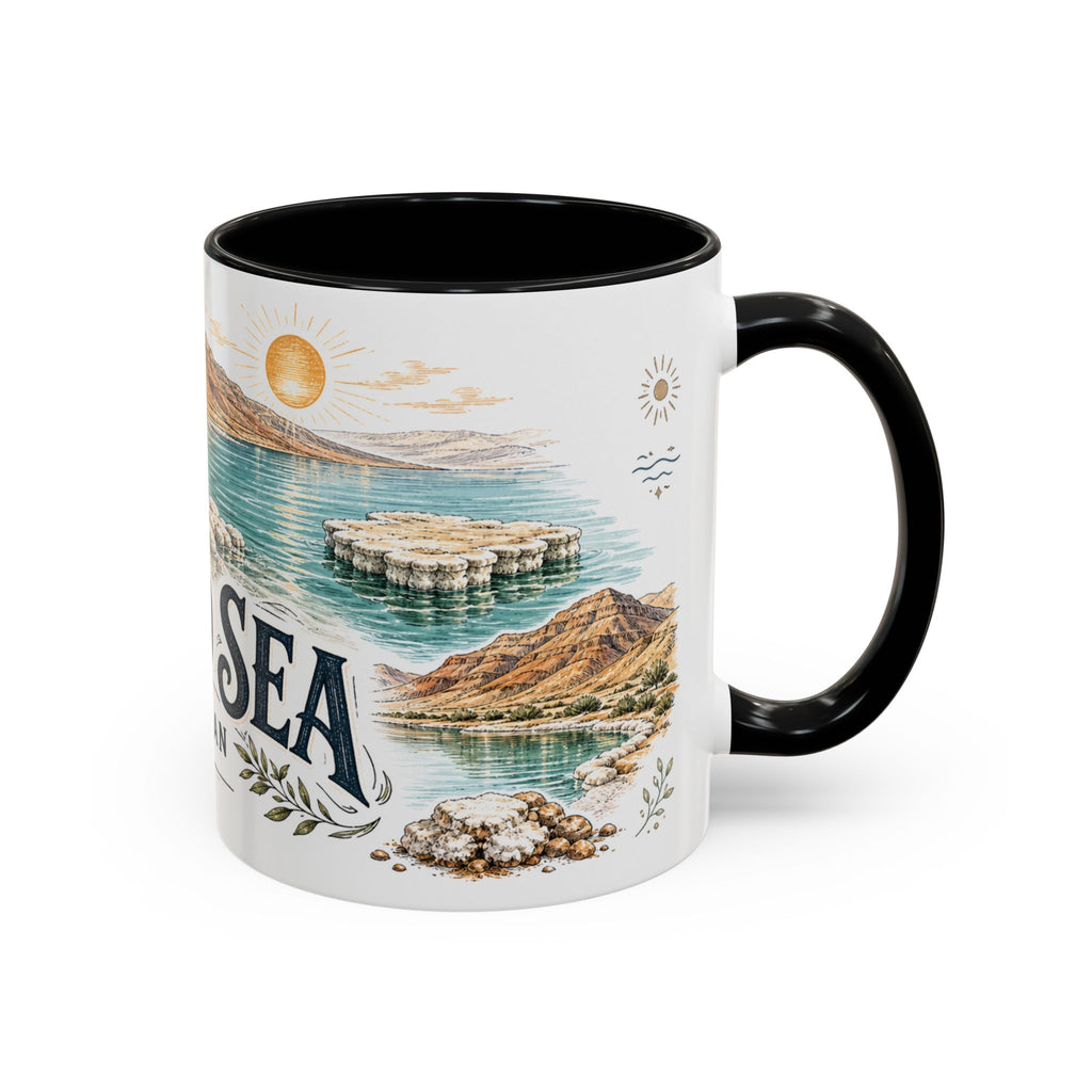 Dead Sea Mug, Jordan Travel Souvenir, Bucket List Gift, Accent Ceramic Coffee Mug 11oz 15oz