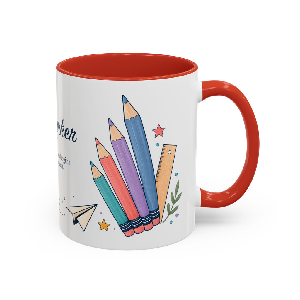 Personalized First Year Teacher Mug | Custom Name Pencil Coffee Cup