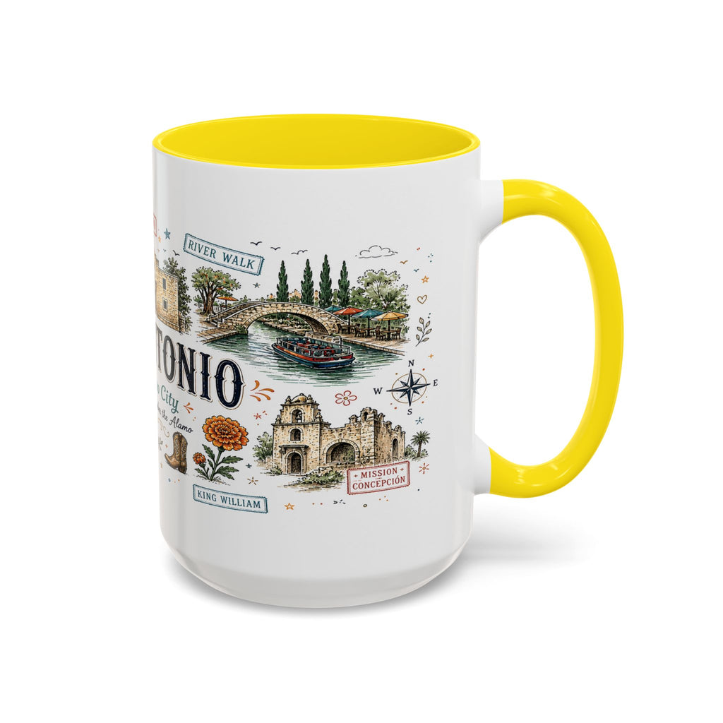 San Antonio Coffee Mug | Texas Souvenir City Gift | Accent Color Ceramic 11oz 15oz