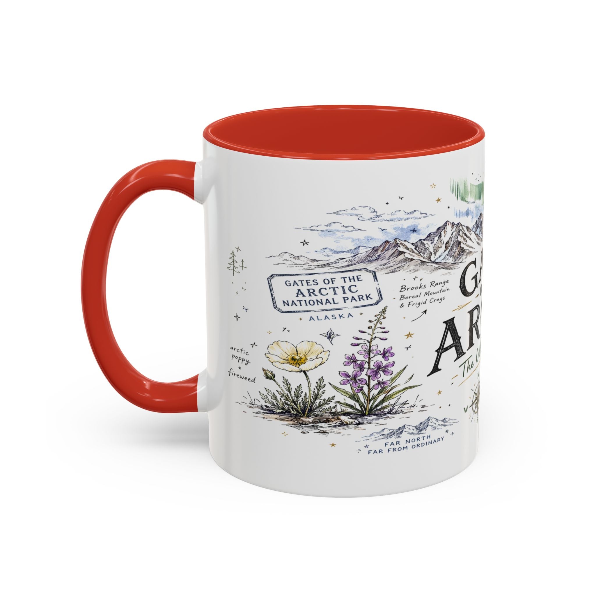 Gates of the Arctic National Park Coffee Mug | Alaska Arctic Wilderness Gift | Accent Color Ceramic 11oz 15oz