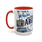 Argentina Soccer Coffee Mug | Soccer Fan Gift | Accent Color Ceramic 11oz 15oz Match Day Cup