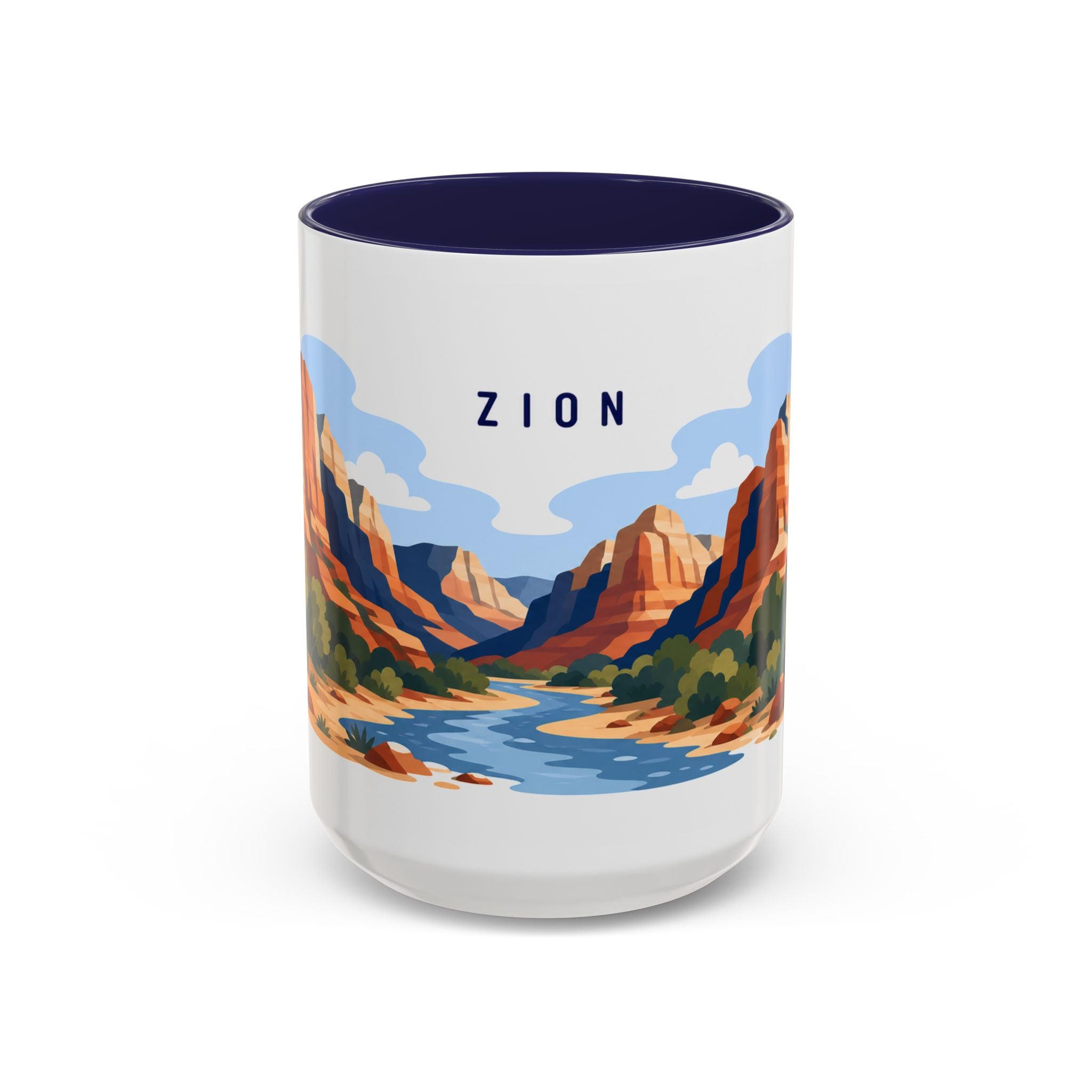 Zion National Park Coffee Mug | Solid Color Block Park Souvenir | 11oz 15oz Accent Mug