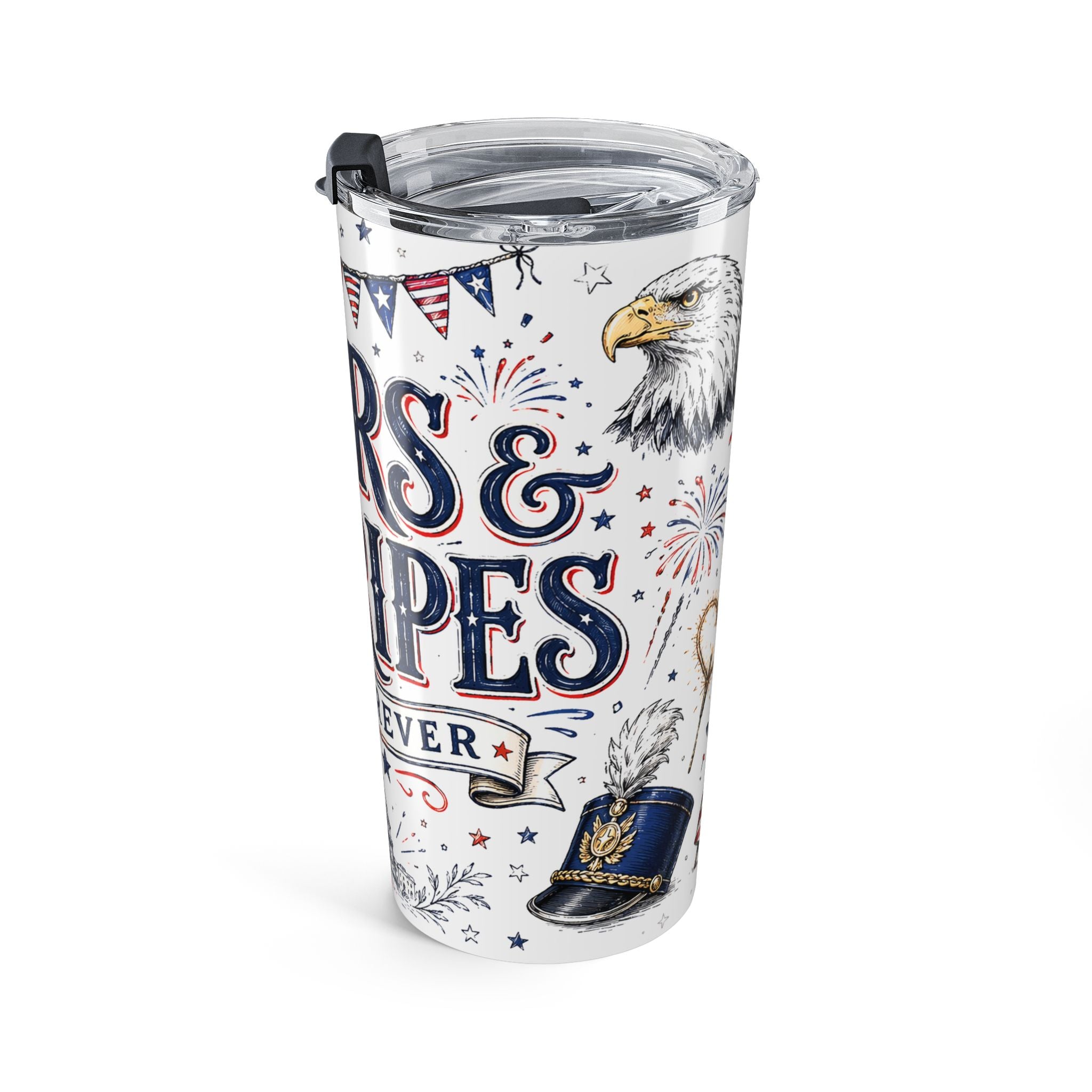 Stars and Stripes Forever 20oz Tumbler | Patriotic 4th of July Gift | Insulated Stainless Steel Travel Cup
