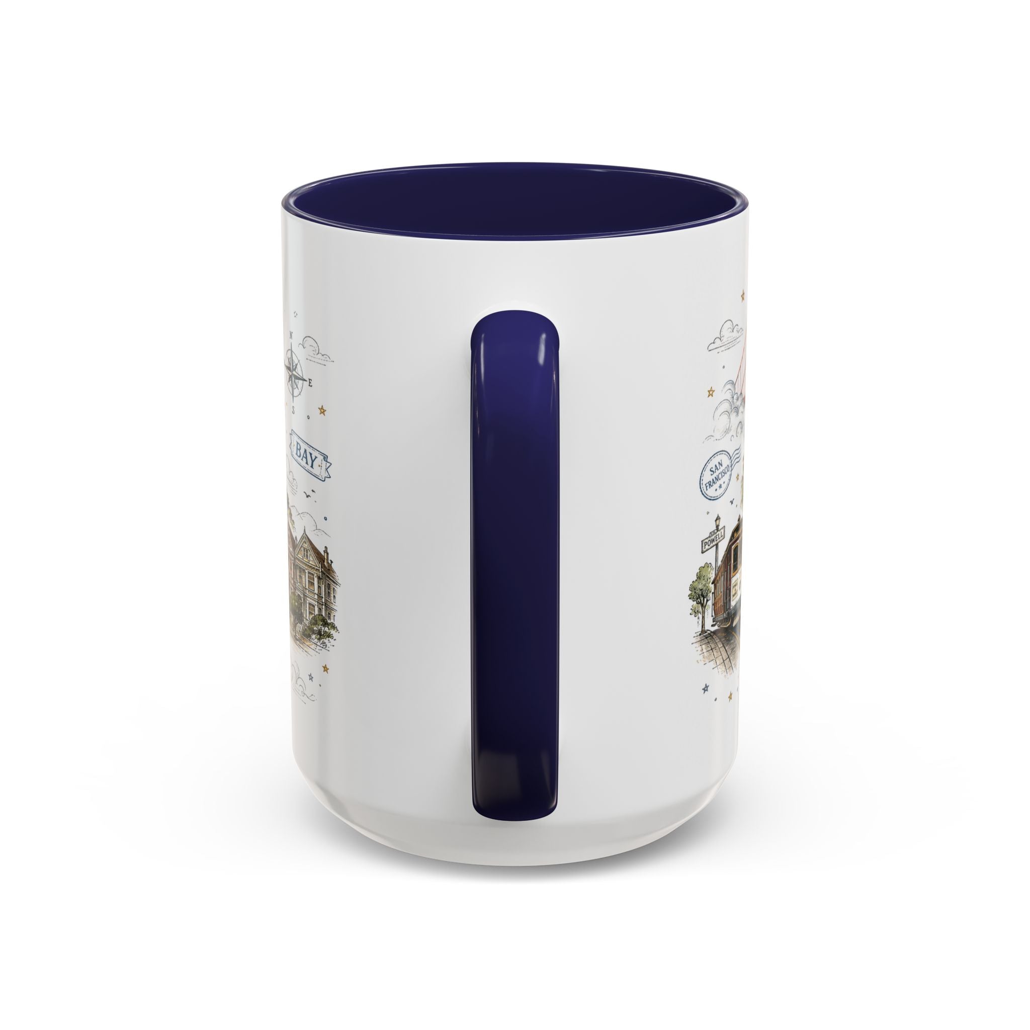 San Francisco Coffee Mug | California Souvenir Travel Gift | Accent Color Ceramic 11oz 15oz