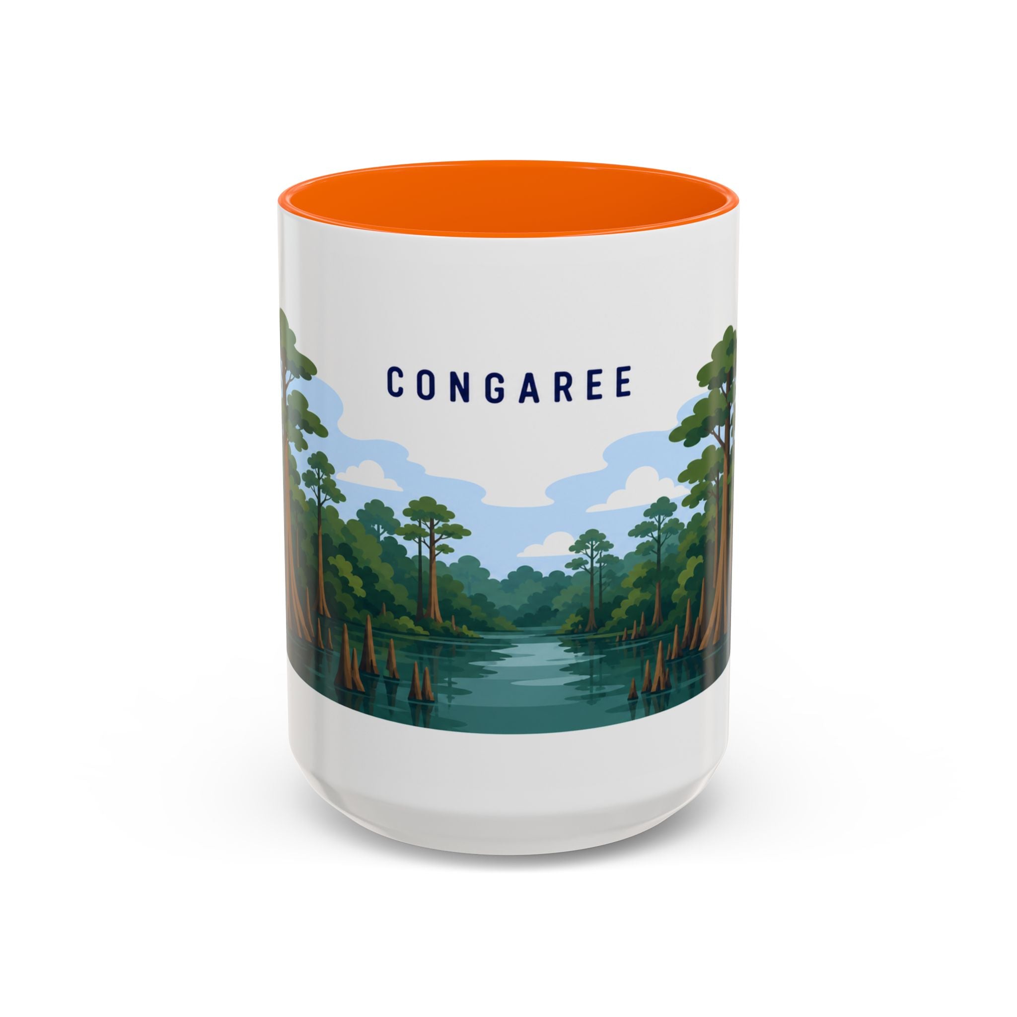 Congaree National Park Coffee Mug | Solid Color Block Park Souvenir | 11oz 15oz Accent Mug