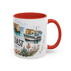 Algarve Coast Mug, Portugal Travel Souvenir, Bucket List Gift, Accent Ceramic Coffee Mug 11oz 15oz