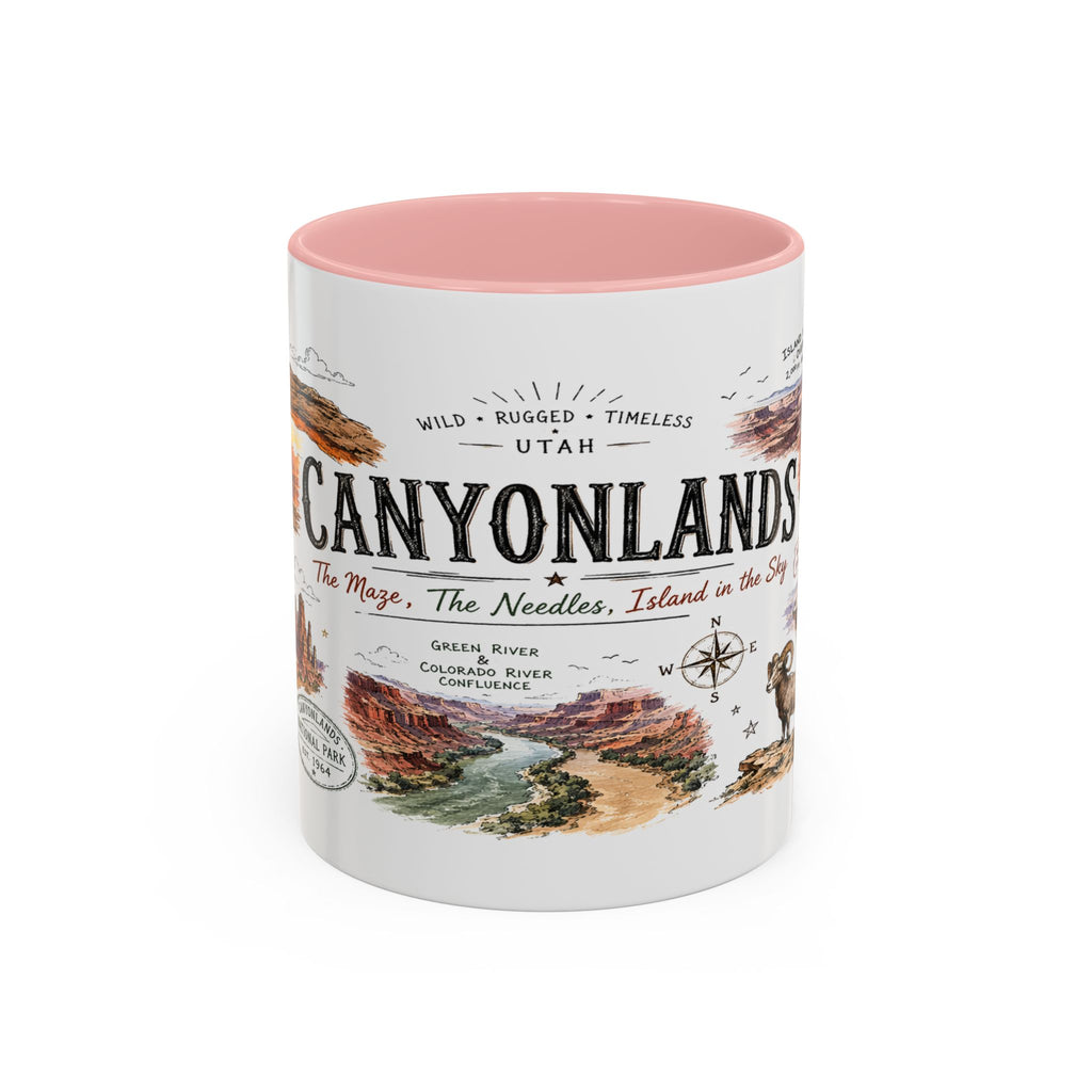Canyonlands National Park Coffee Mug | Utah Red Rock Desert River Gift | Accent Color Ceramic 11oz 15oz