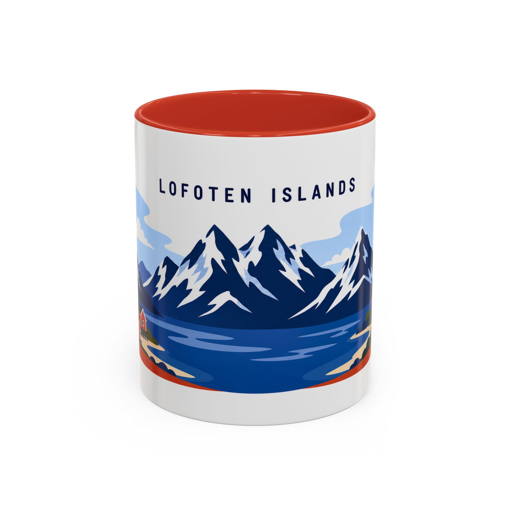 Lofoten Islands Coffee Mug | Travel Destination Souvenir Gift | Accent Color Ceramic 11oz 15oz