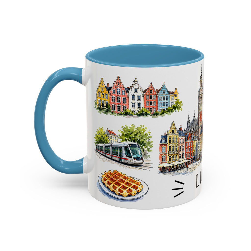Lille Illustrated Travel Mug | City Souvenir Accent Coffee Mug | 11oz 15oz Ceramic Cup