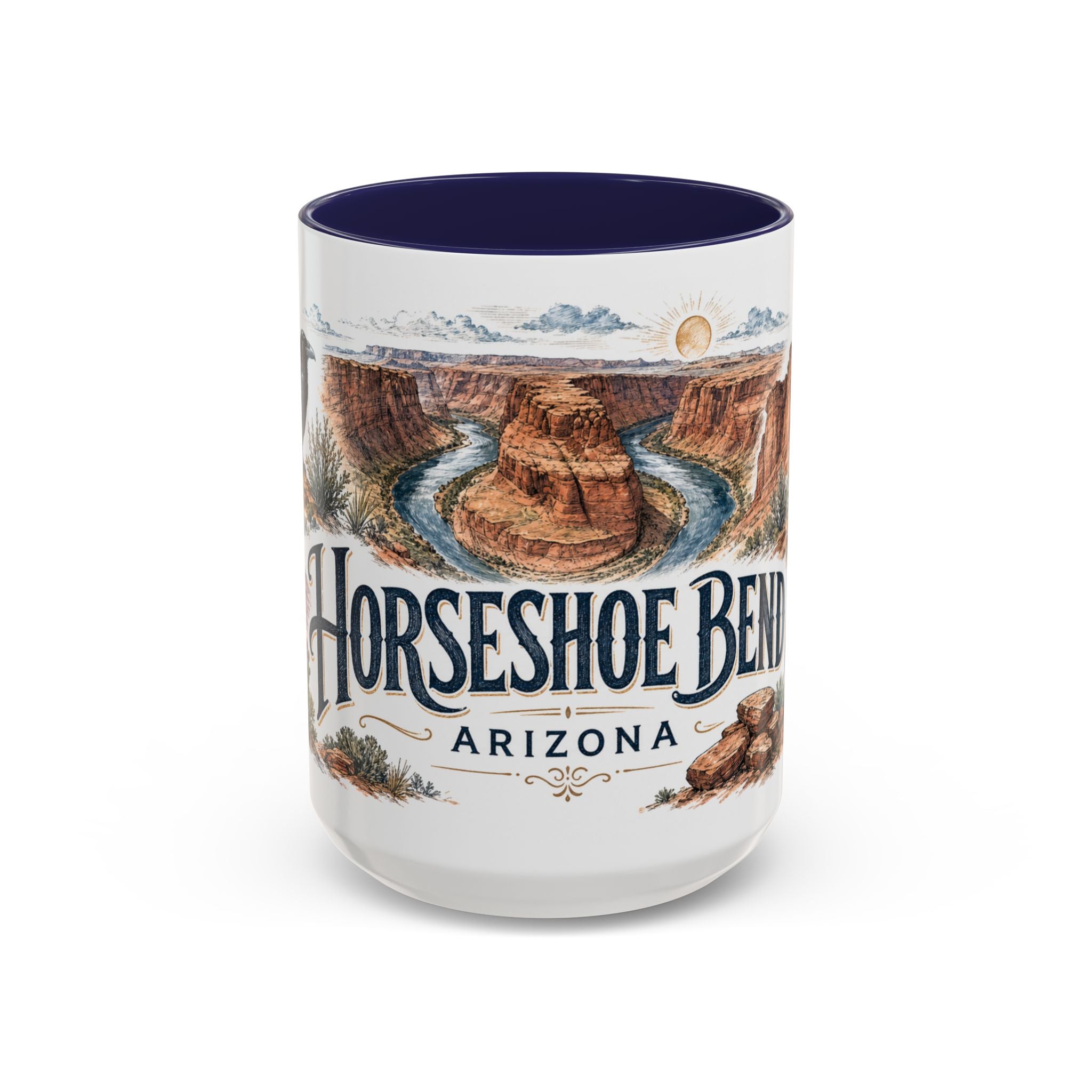 Horseshoe Bend Mug, Arizona Travel Souvenir, Bucket List Gift, Accent Ceramic Coffee Mug 11oz 15oz