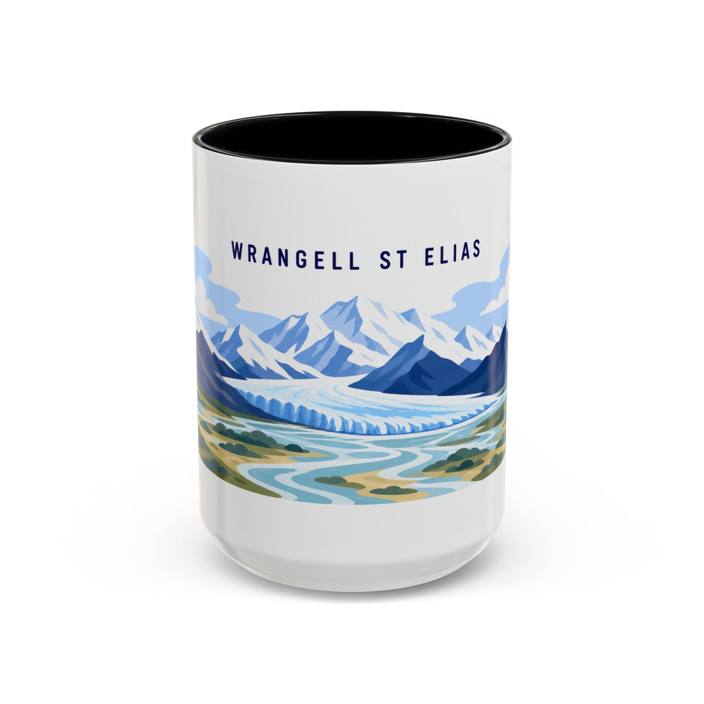 Wrangell-St. Elias National Park Coffee Mug | Solid Color Block Park Souvenir | 11oz 15oz Accent Mug