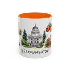 Sacramento Illustrated Travel Mug | City Souvenir Accent Coffee Mug | 11oz 15oz Ceramic Cup