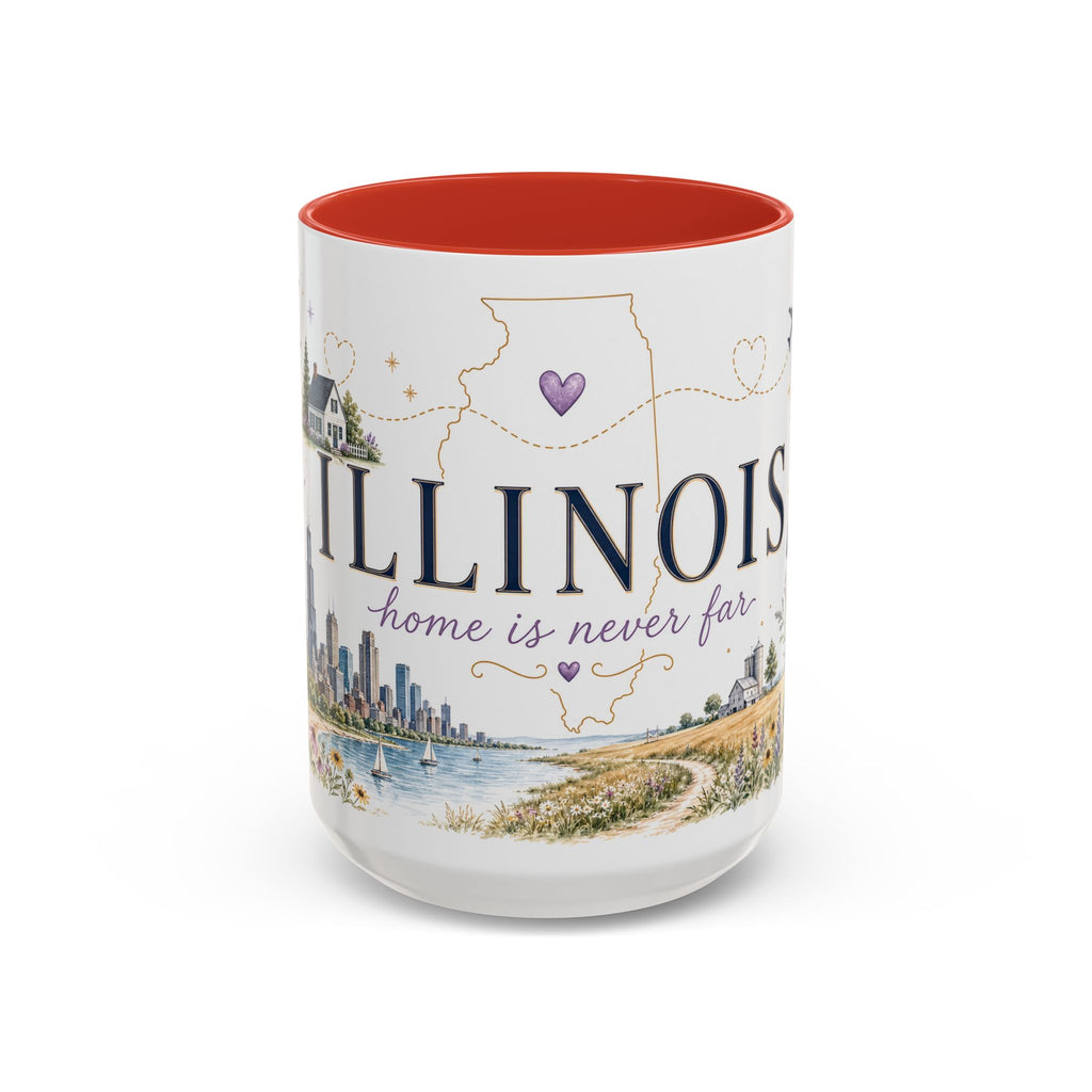 Illinois State Map Mug | Botanical Travel Sketch, Moving Away Gift (11oz 15oz)