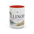 Illinois State Map Mug | Botanical Travel Sketch, Moving Away Gift (11oz 15oz)