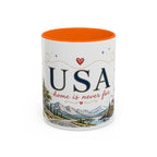 USA Home Country Mug | Moving Away Gift | Long Distance Friendship | 11 oz 15 oz Accent Mug