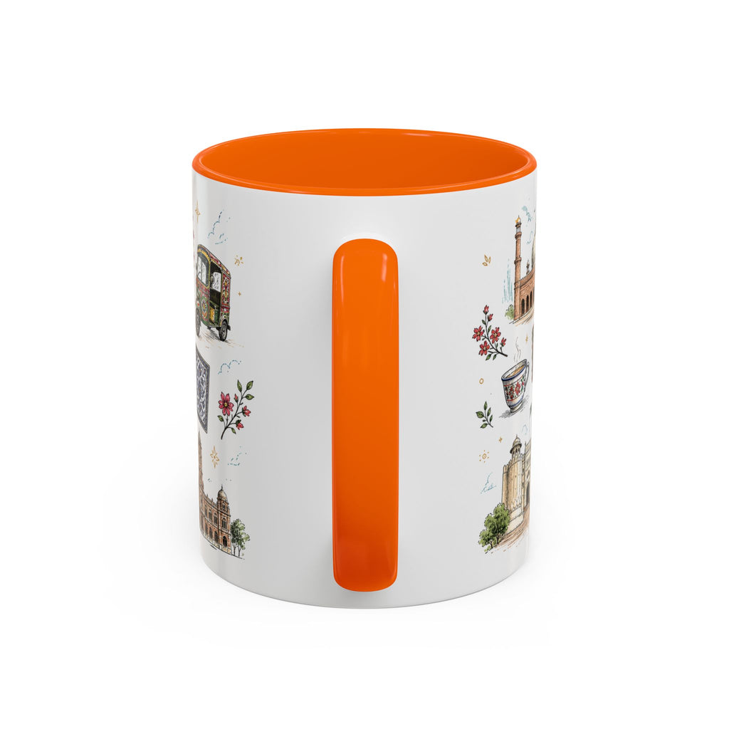 Lahore Coffee Mug | Pakistan Souvenir Travel Gift | Accent Color Ceramic 11oz 15oz