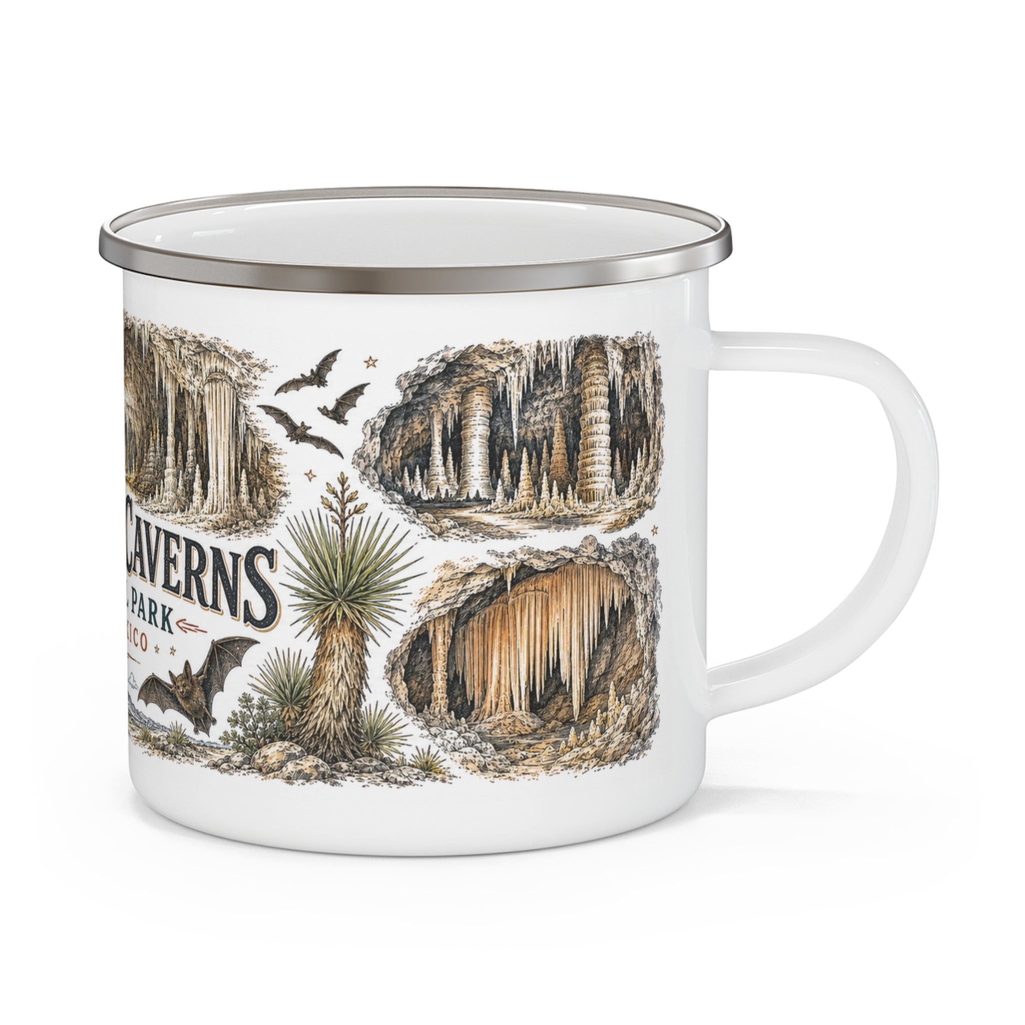 Carlsbad Caverns National Park Vintage Enamel Camping Mug | 12oz National Park Hiking Gift