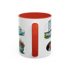 Detroit Illustrated Travel Mug | City Souvenir Accent Coffee Mug | 11oz 15oz Ceramic Cup