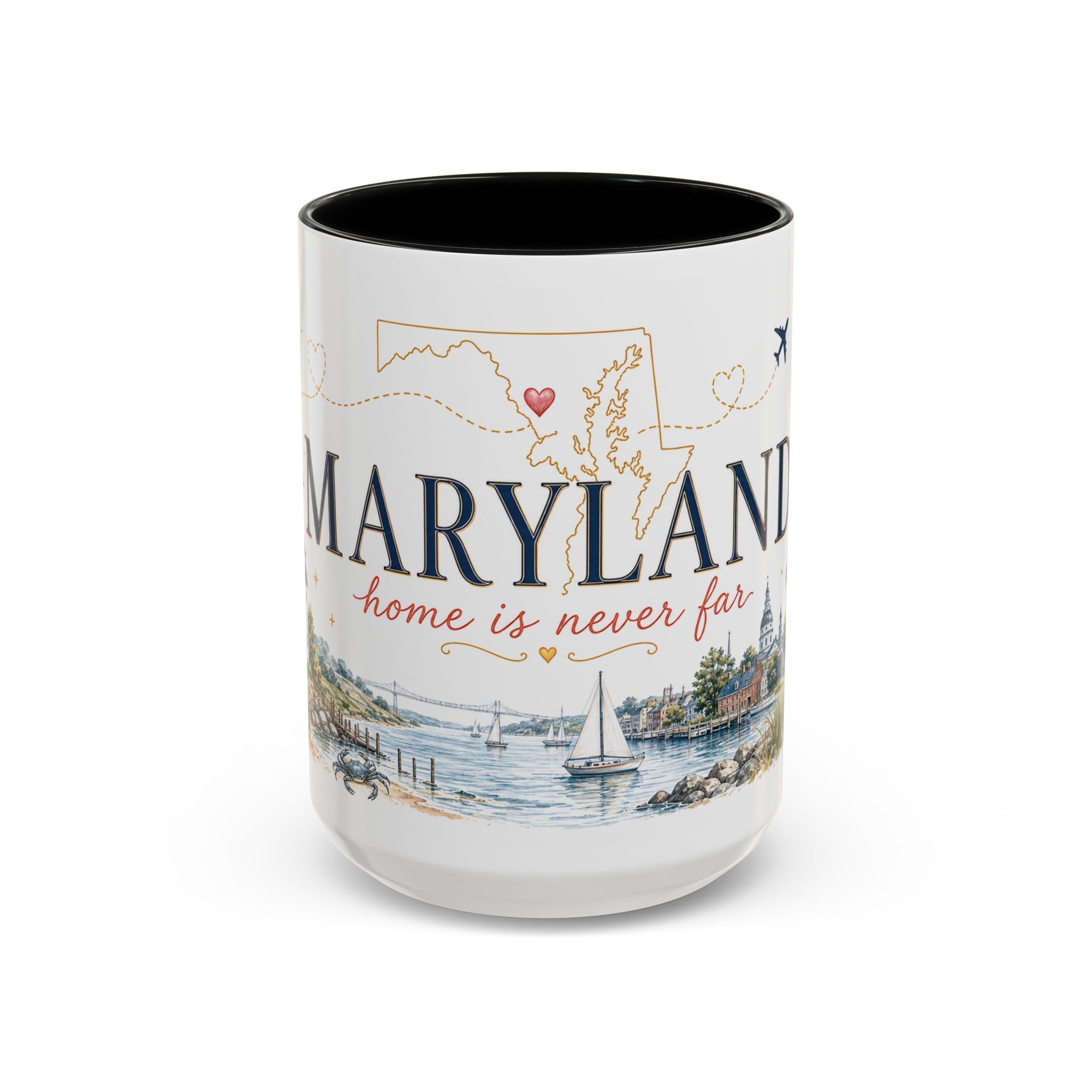 Maryland State Map Mug | Homesick Gift, Long Distance Friendship Coffee Cup (11oz 15oz)