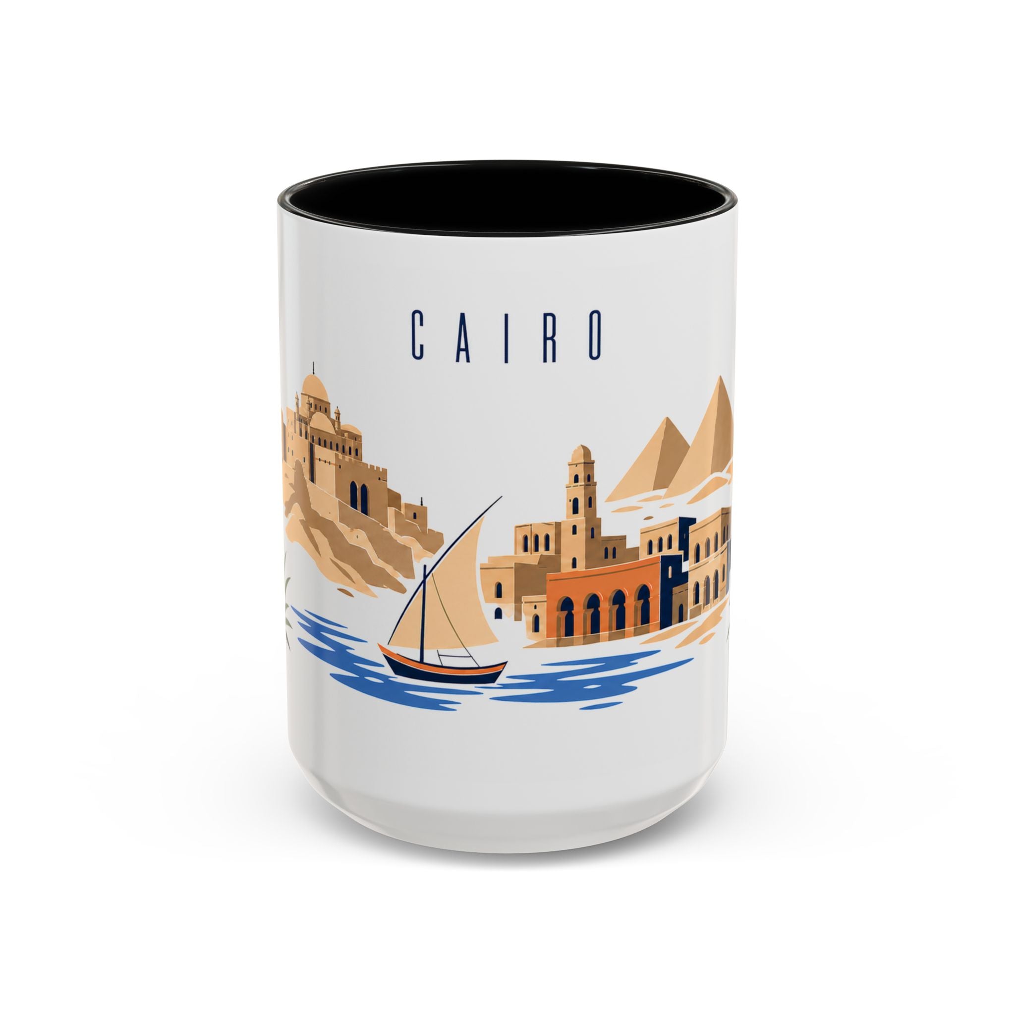 Cairo Coffee Mug | Egypt Travel Souvenir | Porcelain Decal City Gift | 11oz 15oz Accent Mug