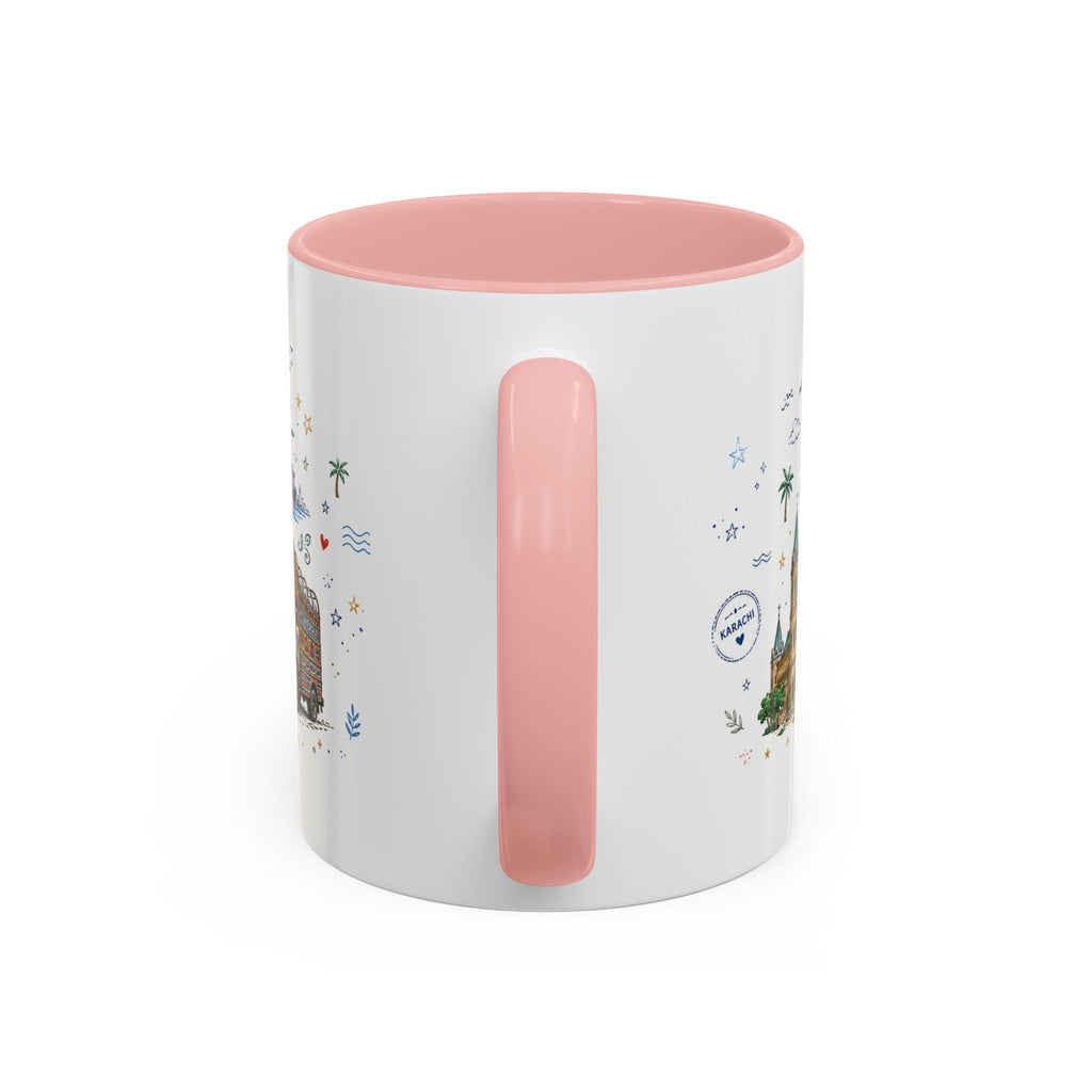 Karachi Coffee Mug | Pakistan Souvenir Travel Gift | Accent Color Ceramic 11oz 15oz