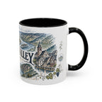 Rhine Valley Mug, Germany Travel Souvenir, Bucket List Gift, Accent Ceramic Coffee Mug 11oz 15oz