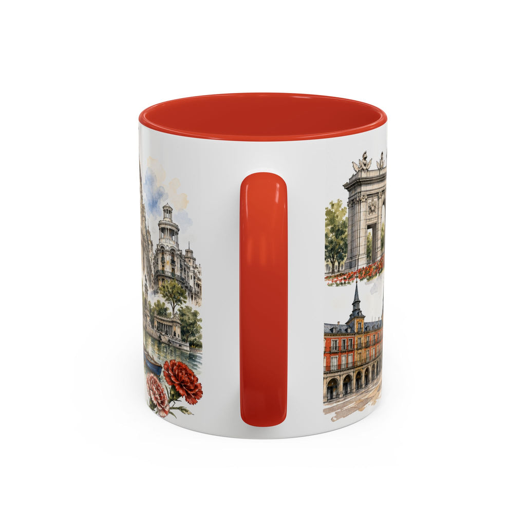 Madrid Coffee Mug | Spain Travel Souvenir | Vintage Illustrated City Gift | 11 oz 15 oz Accent Mug