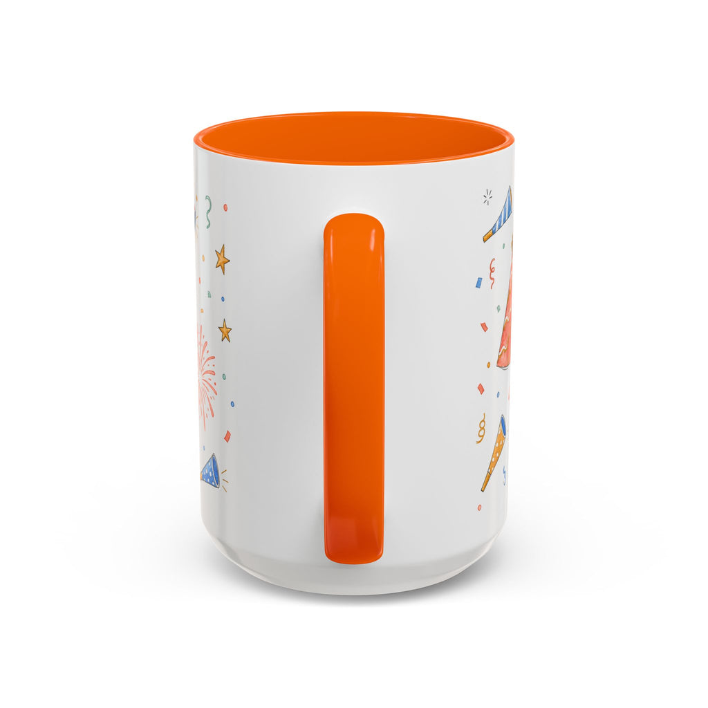 New Year Confetti Mug | Party Popper Watercolor Celebration Gift | Accent Cup 11oz 15oz