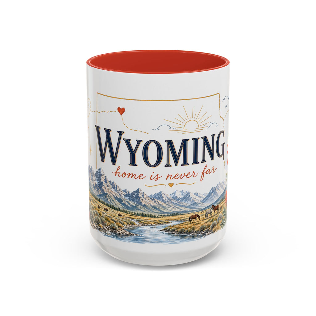 Wyoming Home State Mug | Moving Away Gift | Long Distance Friendship Coffee Cup | 11oz 15oz Accent Mug