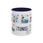 Tunis Coffee Mug | Postage Stamp Collage Mug | Travel Souvenir Accent Cup 11oz 15oz